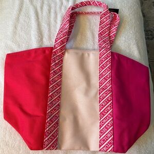 Victoria's Secret Red and Pink Color-Block Tote